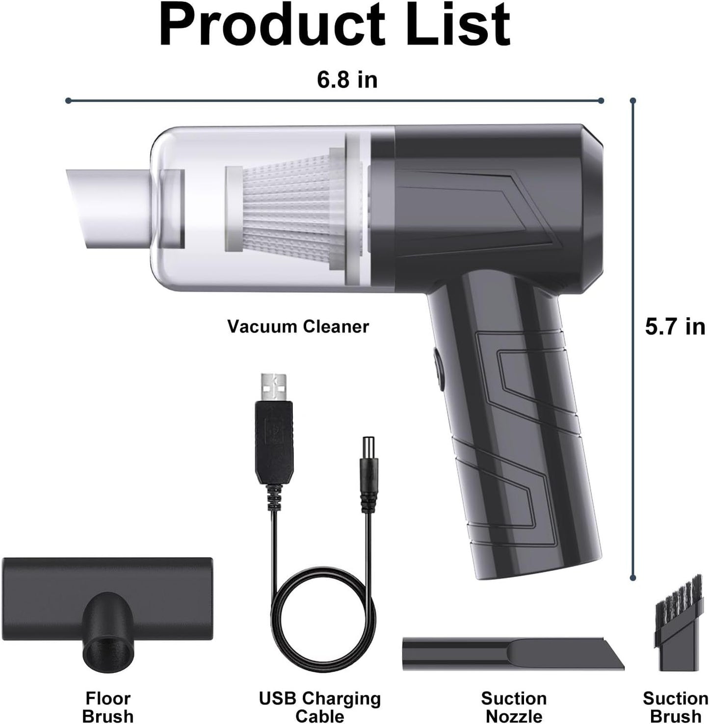 2 In 1 Mini Handheld Rechargeable Vacuum Blower